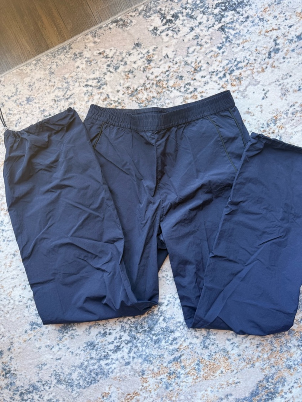 H&M Navy Lightweight Track Pants with Elastic Waist